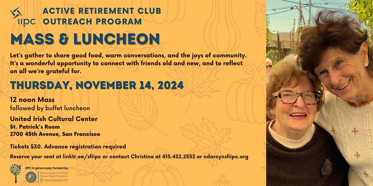 Active Retirement Mass and Luncheon | November 14, 2024