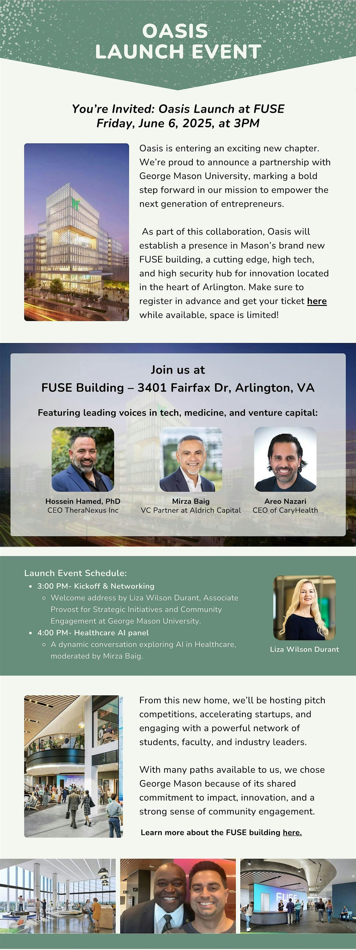 Oasis & GMU Launch Event