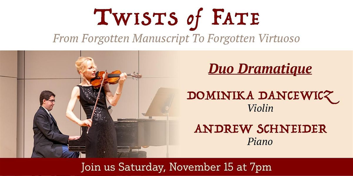 Music at the Meeting House:  Twists of Fate with Duo Dramatique