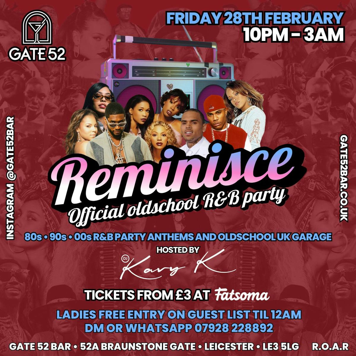 \ud83c\udfb6 REMINISCE: OFFICIAL OLDSCHOOL R&amp;B PARTY @ GATE 52 BAR