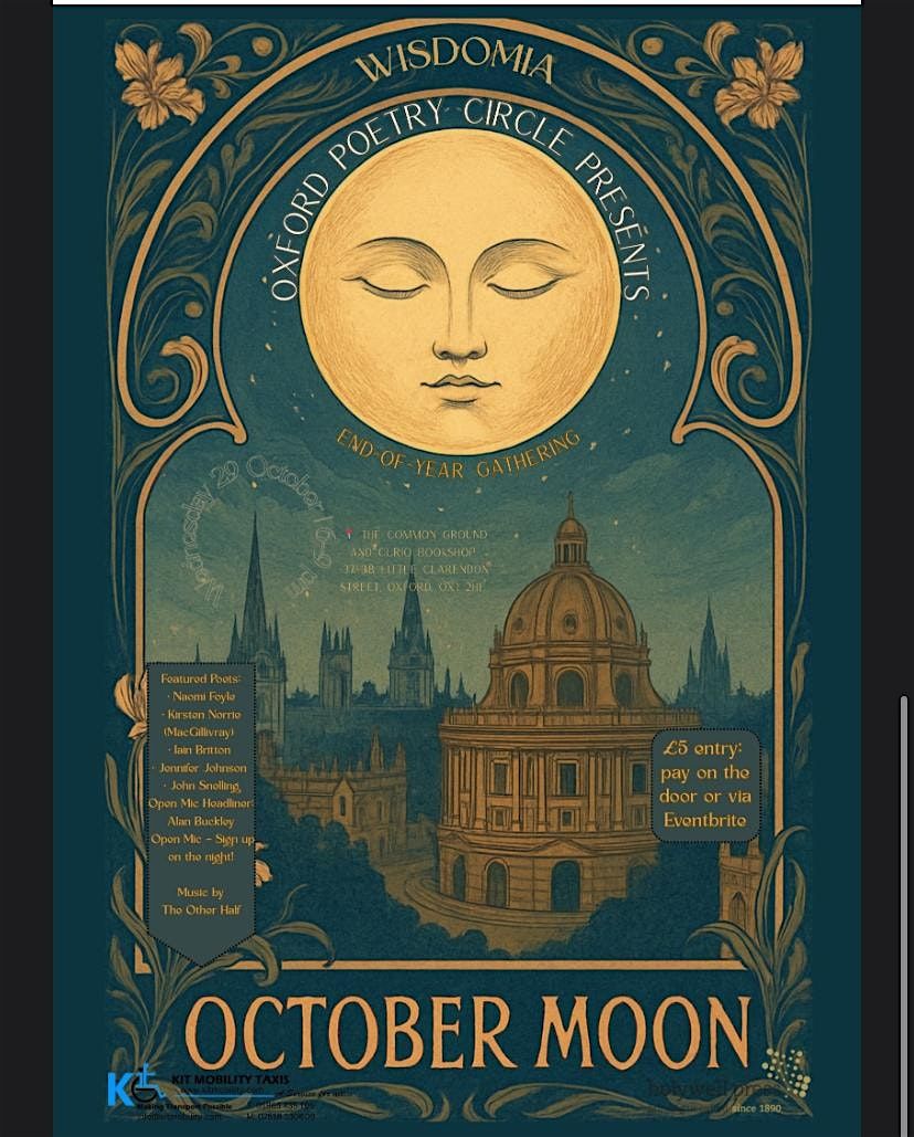 October Moon poetry evening by Oxford Poetry Circle