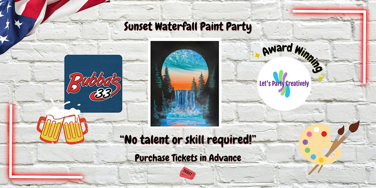 Sunset Waterfall Paint Party