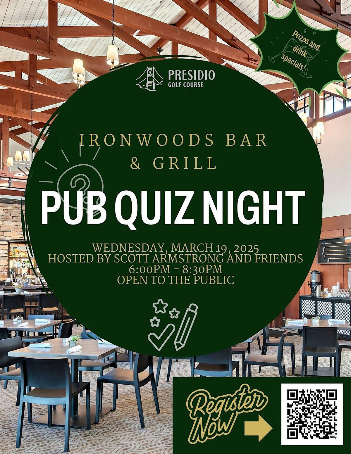 March Pub Quiz at Presidio Golf Course