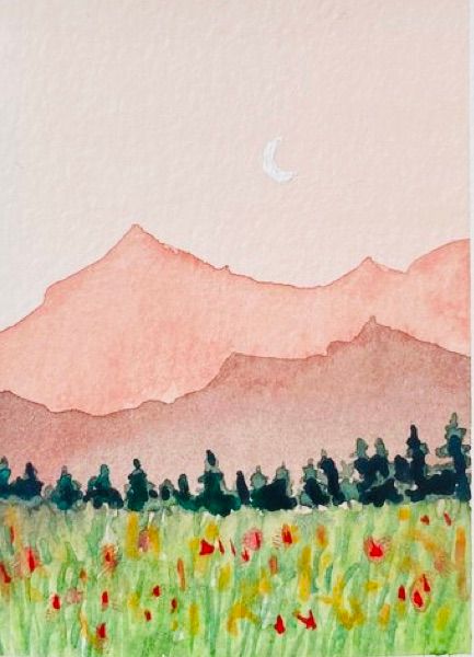 Gentle Spring Landscape Watercolor Class with Tia on Wednesday May 22 from 6-8pm