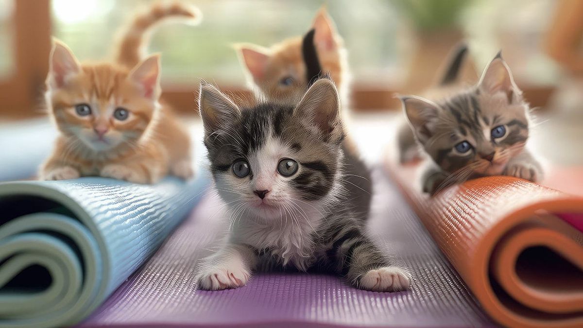 Yoga with KITTENS!