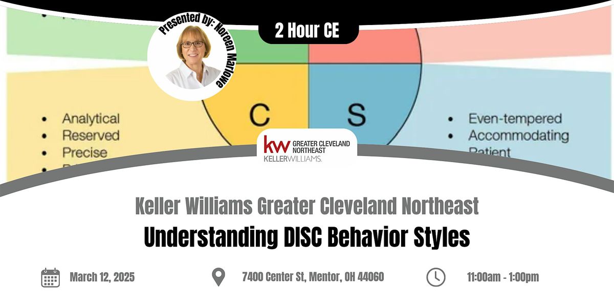 Understanding DISC Behavior Styles - 2 Hour CE with Noreen Marlowe