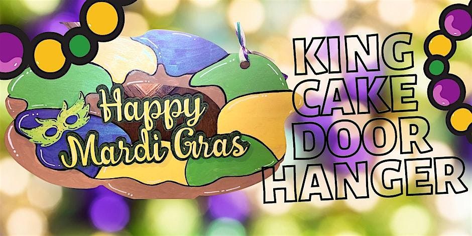 King Cake Mardi Gras Door Hanger