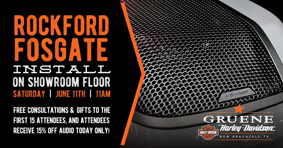 Rockford Fosgate Install on Showroom Floor!, Gruene HarleyDavidson