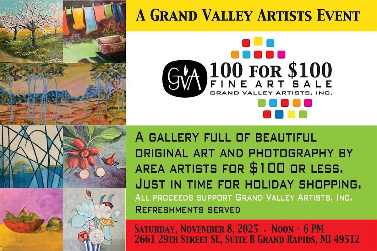Grand Valley Artists Fundraiser 100 for $100 Art Sale
