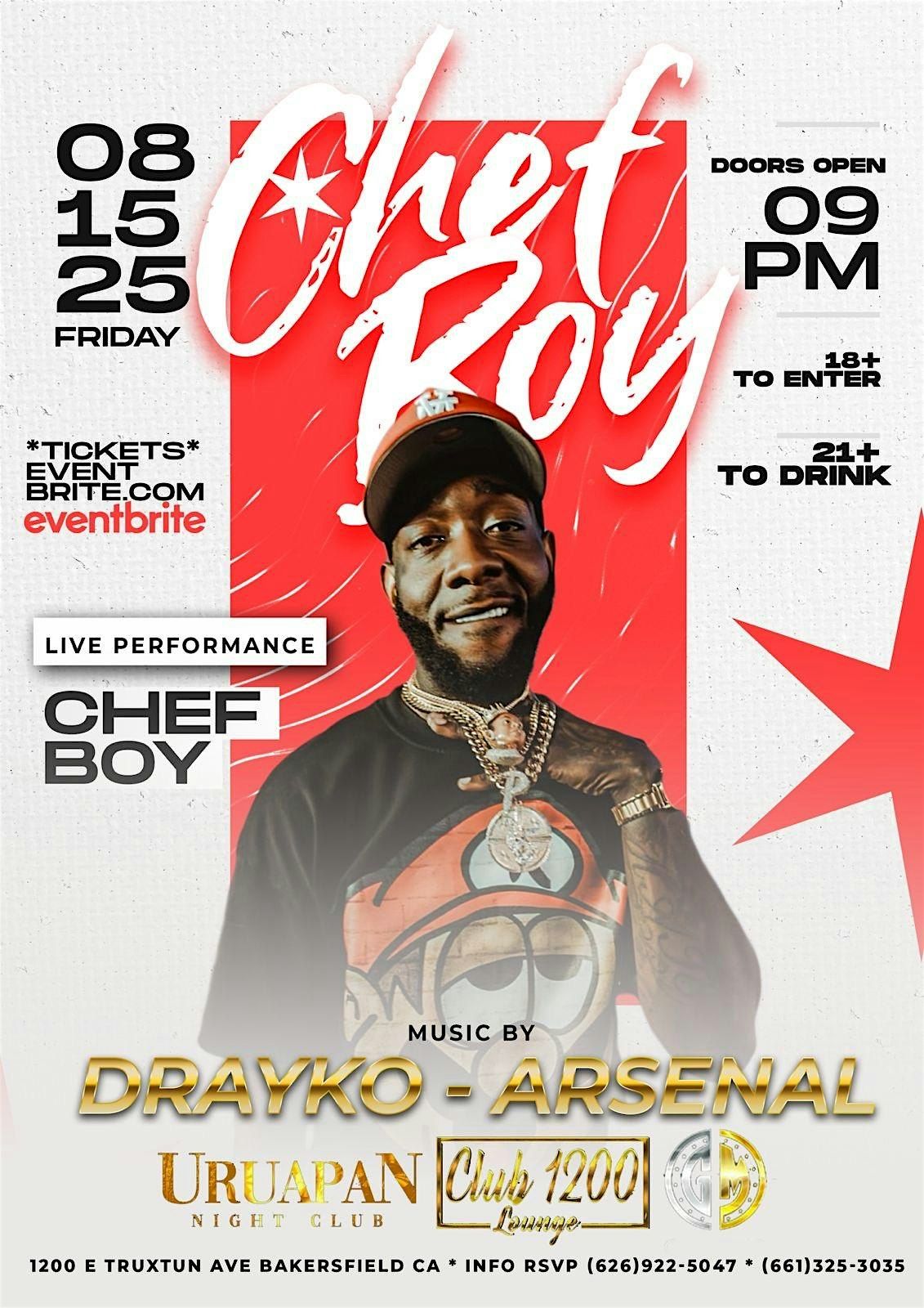 Chefboy live performance in bakersfield!
