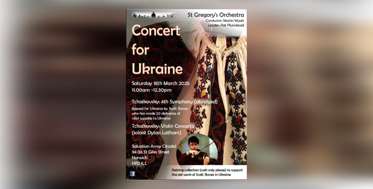 St Gregory\u2019s Orchestra \u2013 Concert for Ukraine