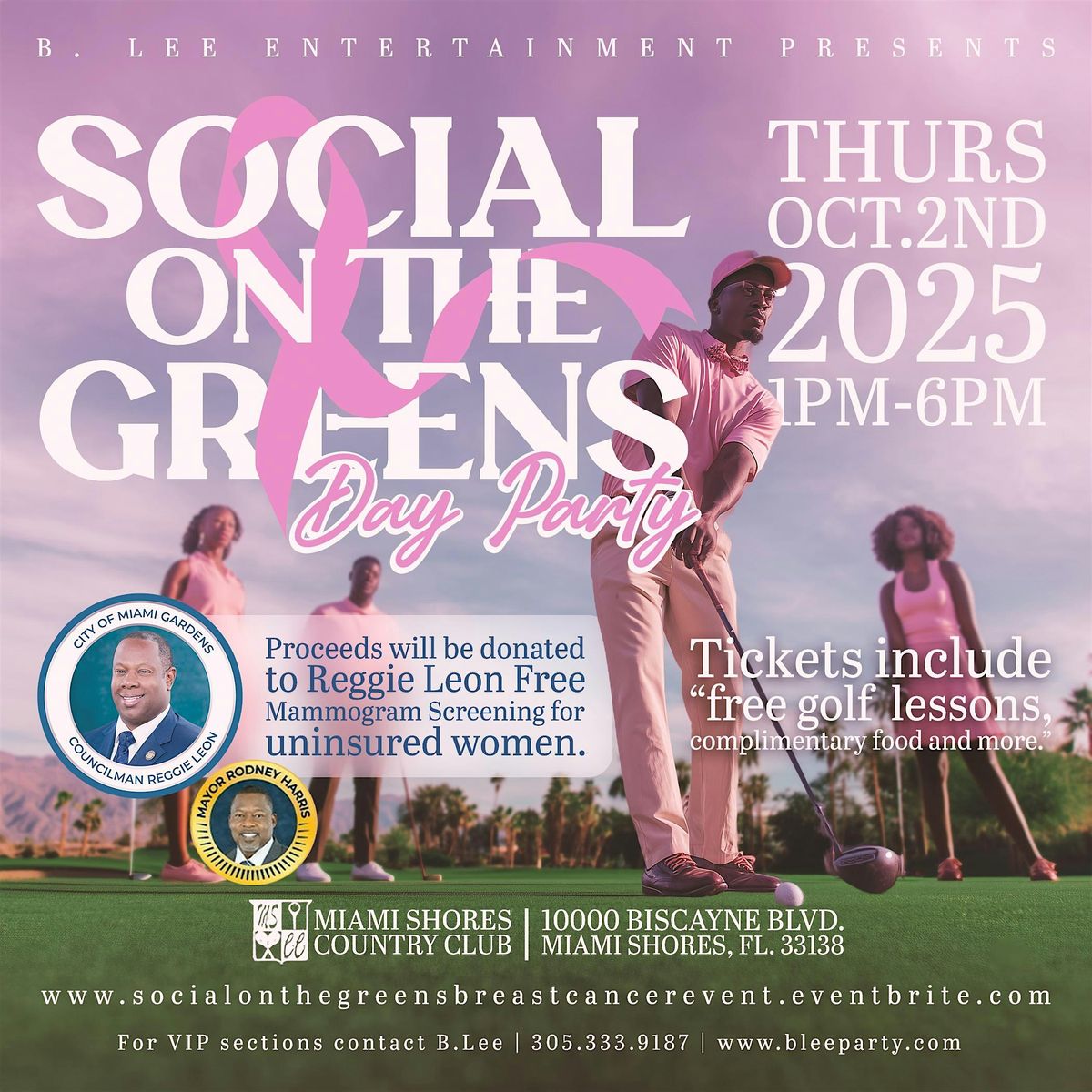 Social on the Greens Day Party ~ Breast Cancer Screening Fundraiser