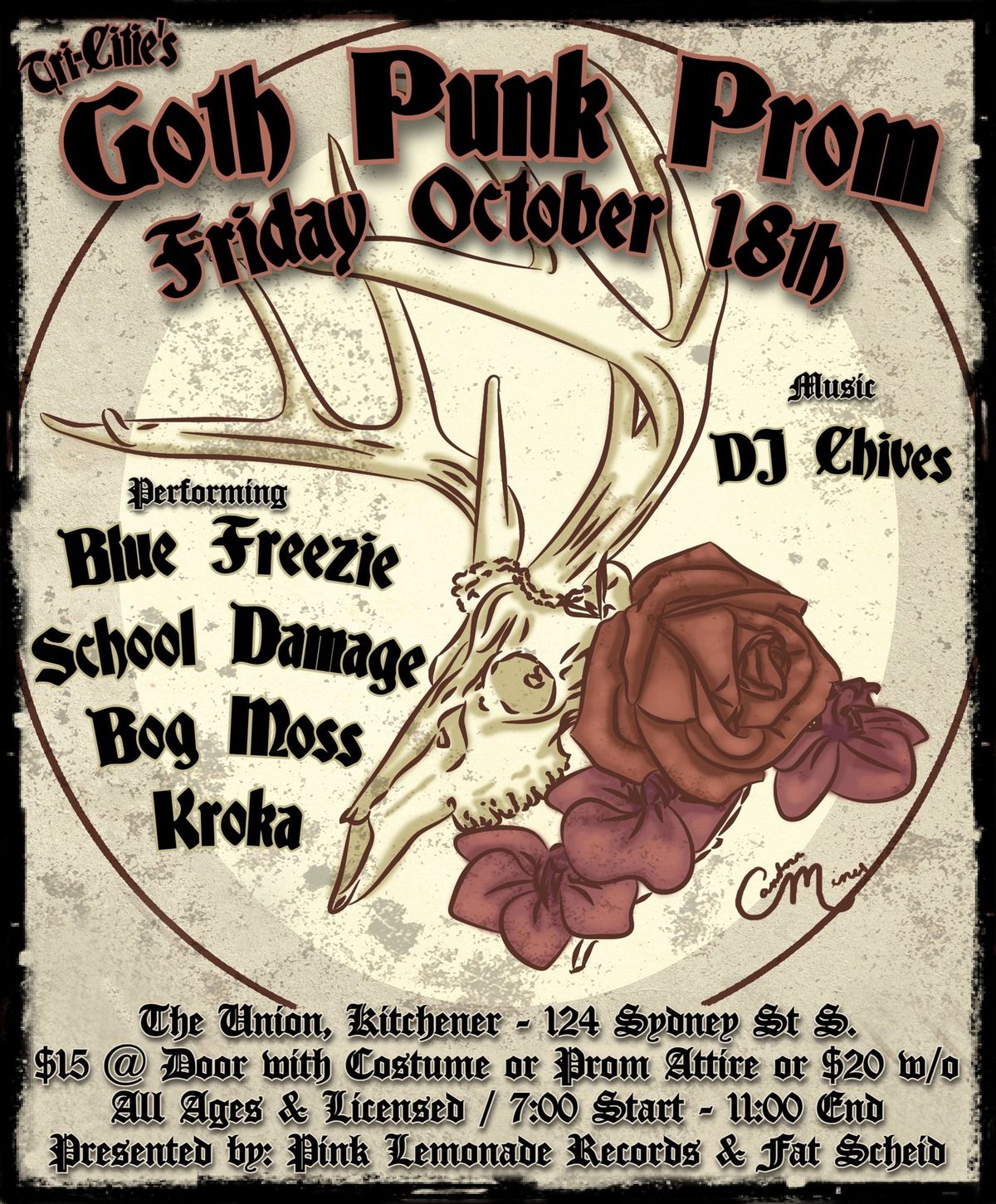 Goth Punk Prom with Blue Freezie, School Damage, Bog Moss, Kroka, DJ Chives \/ Friday October 18th