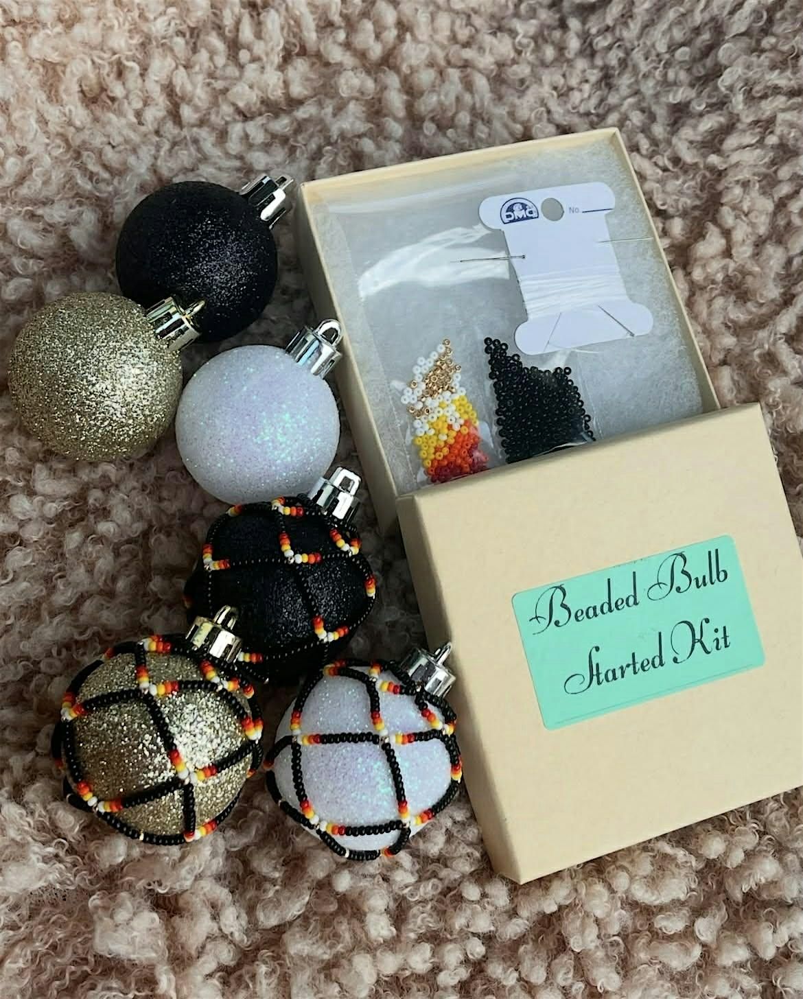 Beaded Christmas Bulbs with Mvhayv Hudson