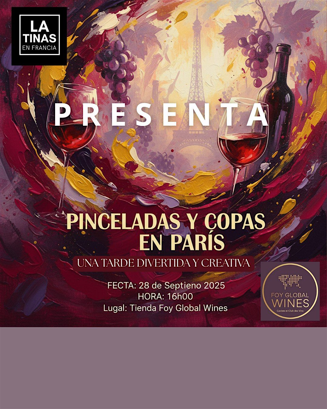 Tarde de Arte & Vino \u2013 Latinas en Francia