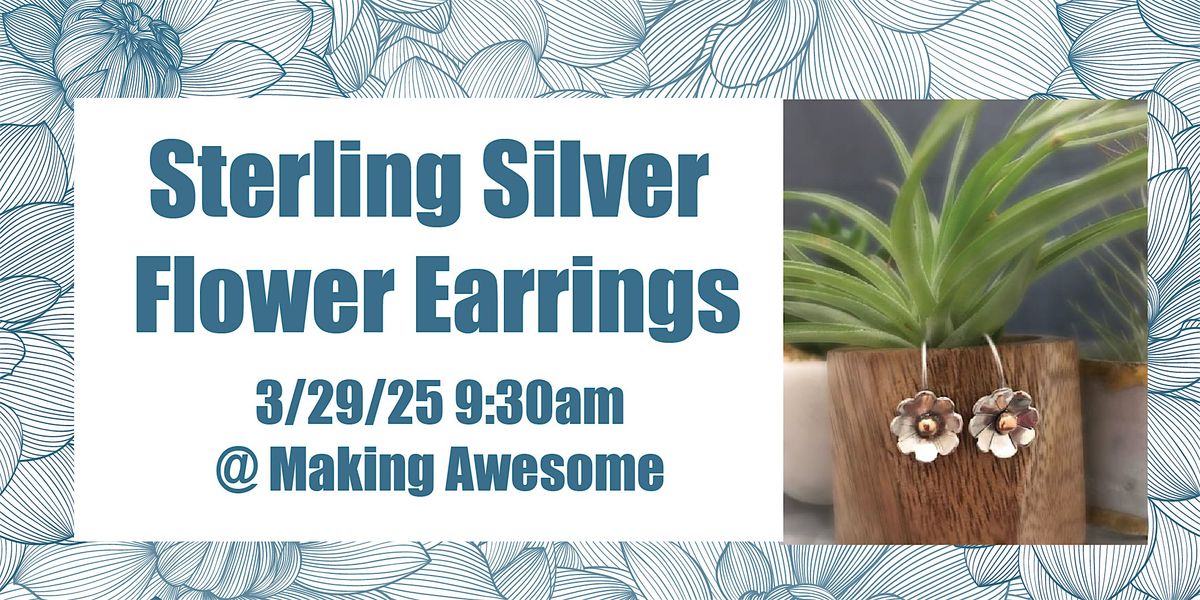 Sterling Silver Flower Earrings