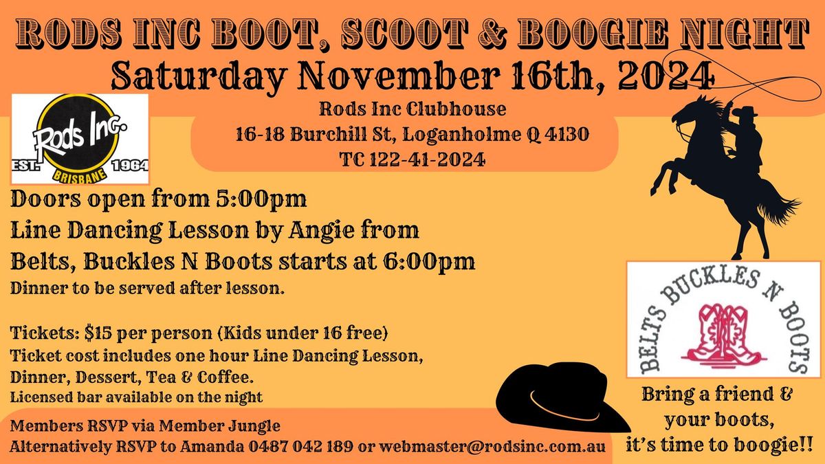 Rods Inc Boot, Scoot & Boogie Night 2024