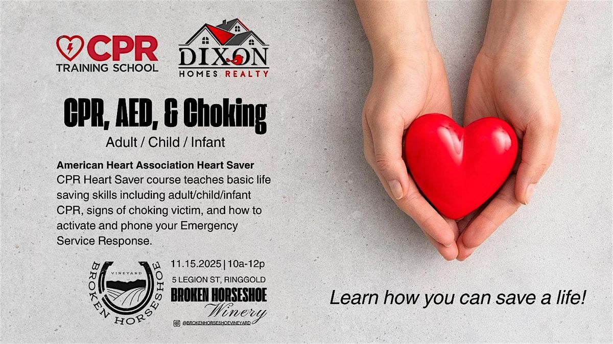 CPR, AED, & Choking Certification Course (2 Hours)