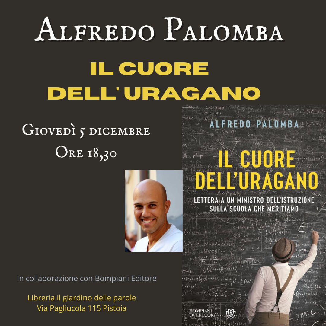 Libri, parliamone. Alfredo Palomba e il suo Il cuore dell' uragano Bompiani ed.