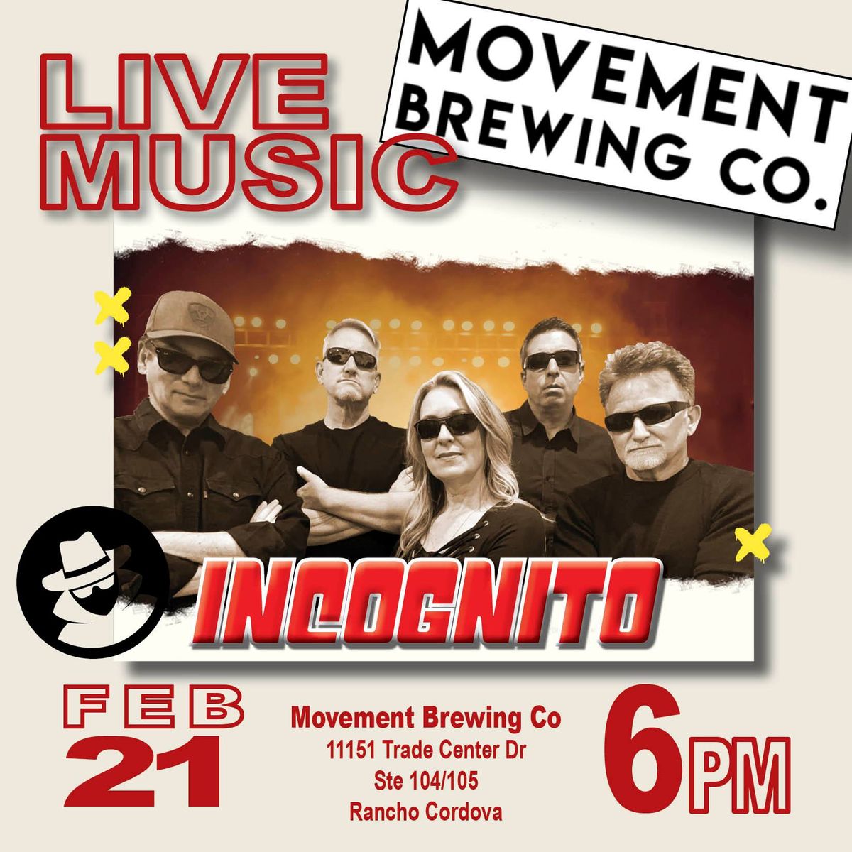 Incognito at Movement Brewing Co.