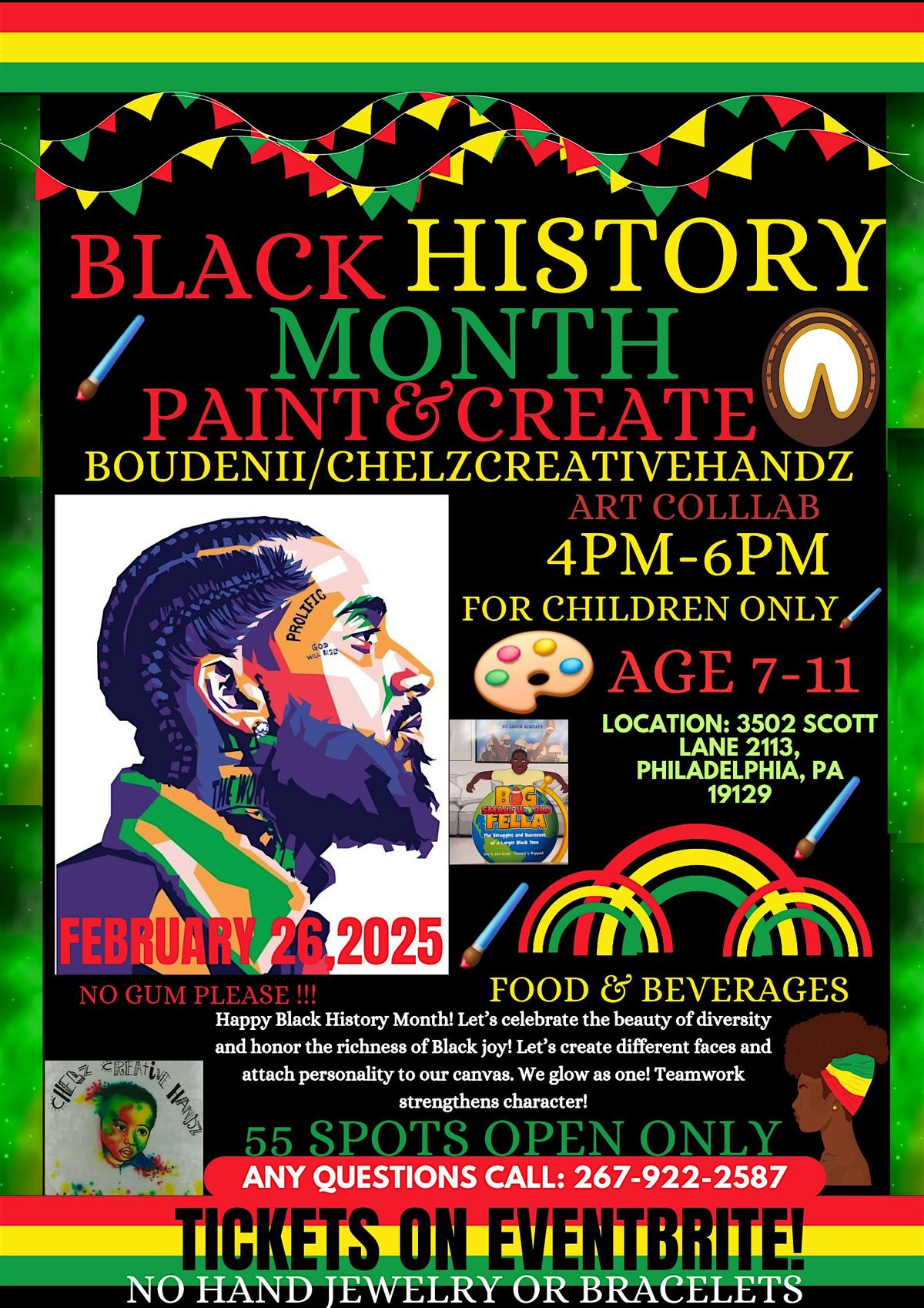 Black History Boudenii\/Chelz Creative Handz Kids Paint & Create