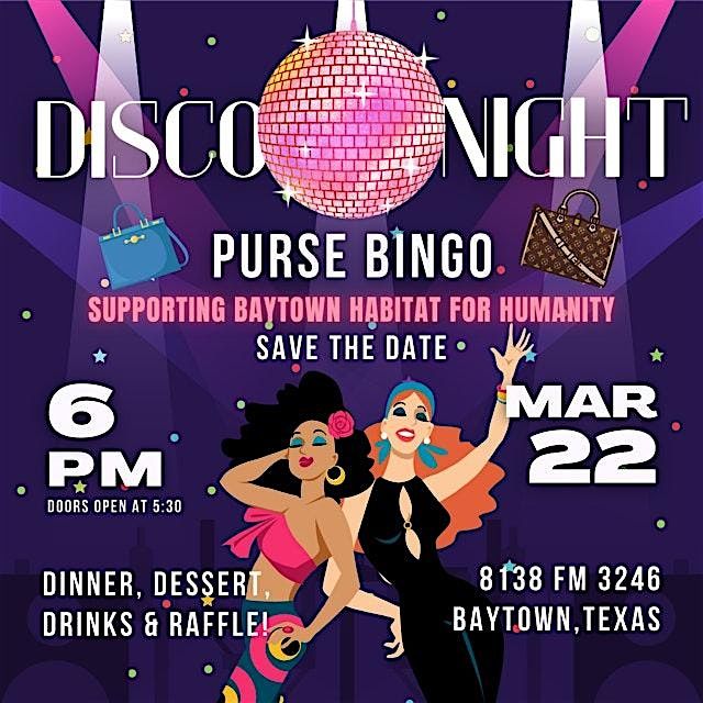 Disco Night Purse Bingo