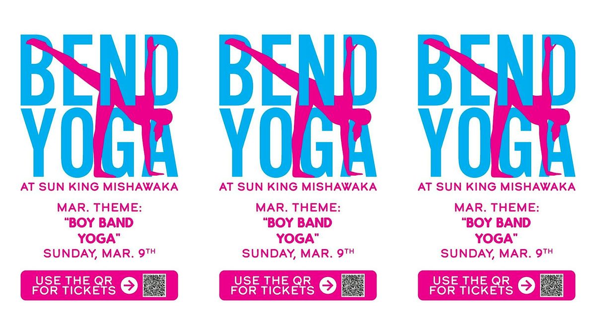 Boy Band Themed Bend Yoga at Sun King Mishawaka