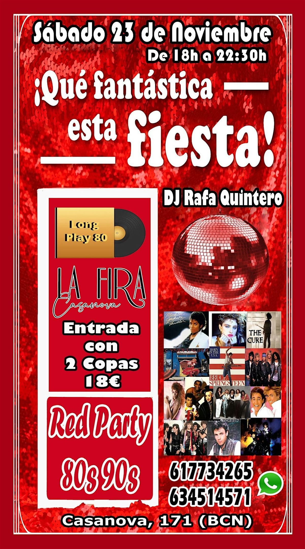 Fiesta de Rojo Tardeo 80s 90s