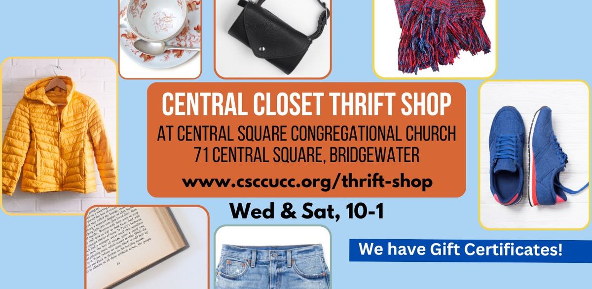 Central Closet Thrift Shop at CSCC Bonus Day!