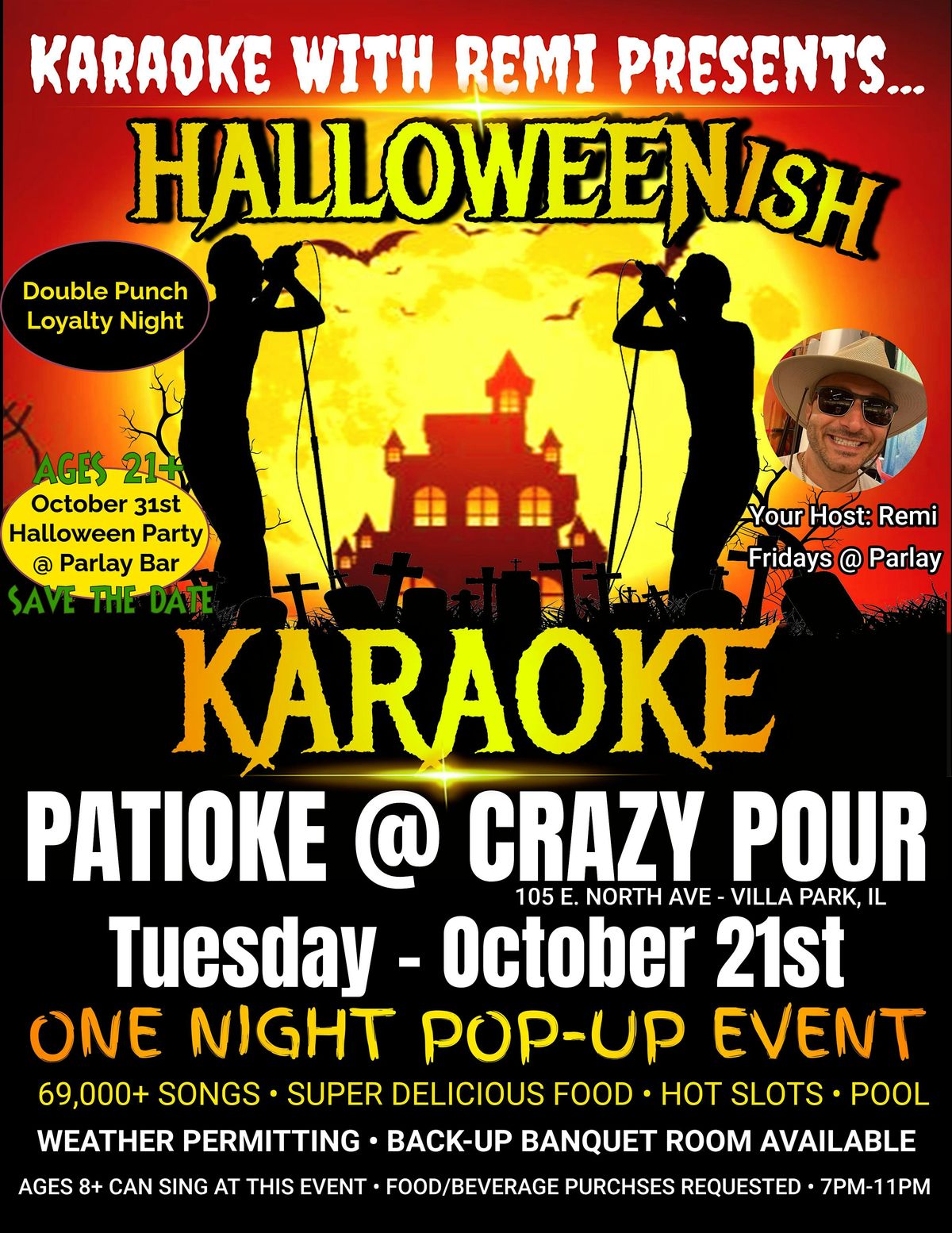 Patioke Halloween-ish Karaoke With REMi at Crazy Pour in Villa Park