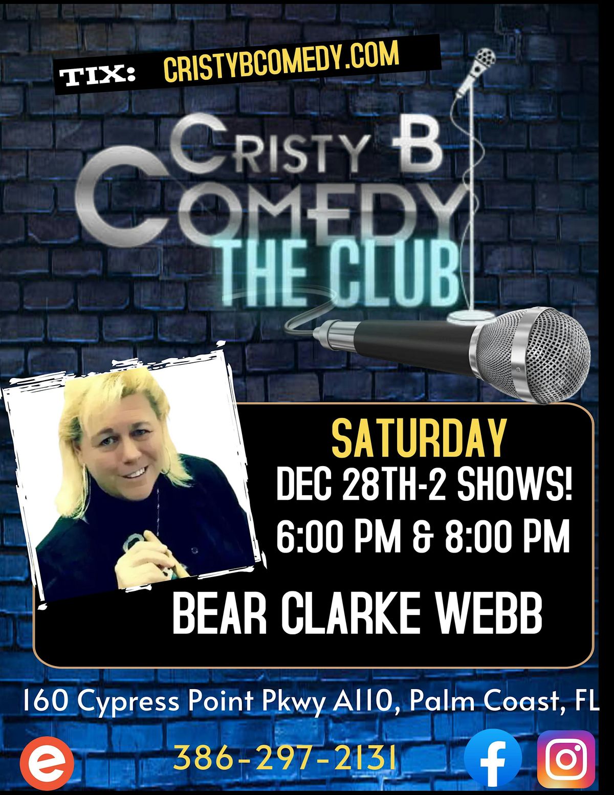 Saturday night Comedy with BEAR CLARKE WEBB-Early Show