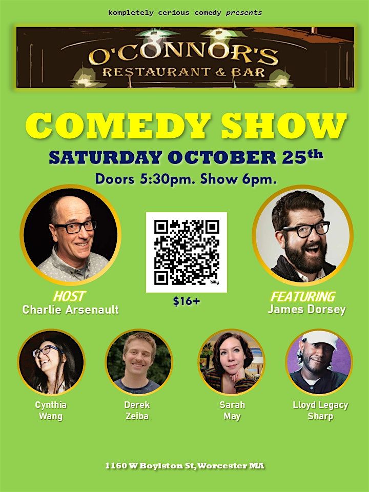 Comedy Night at O'Connor's Worcester (Oct 25)