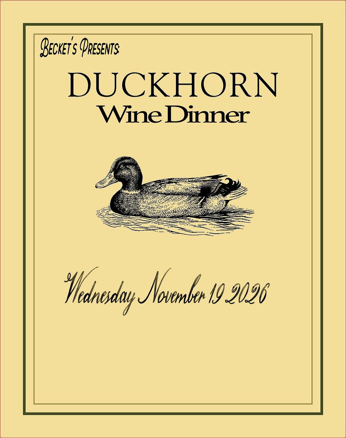 Becket's Duckhorn Wine Dinner