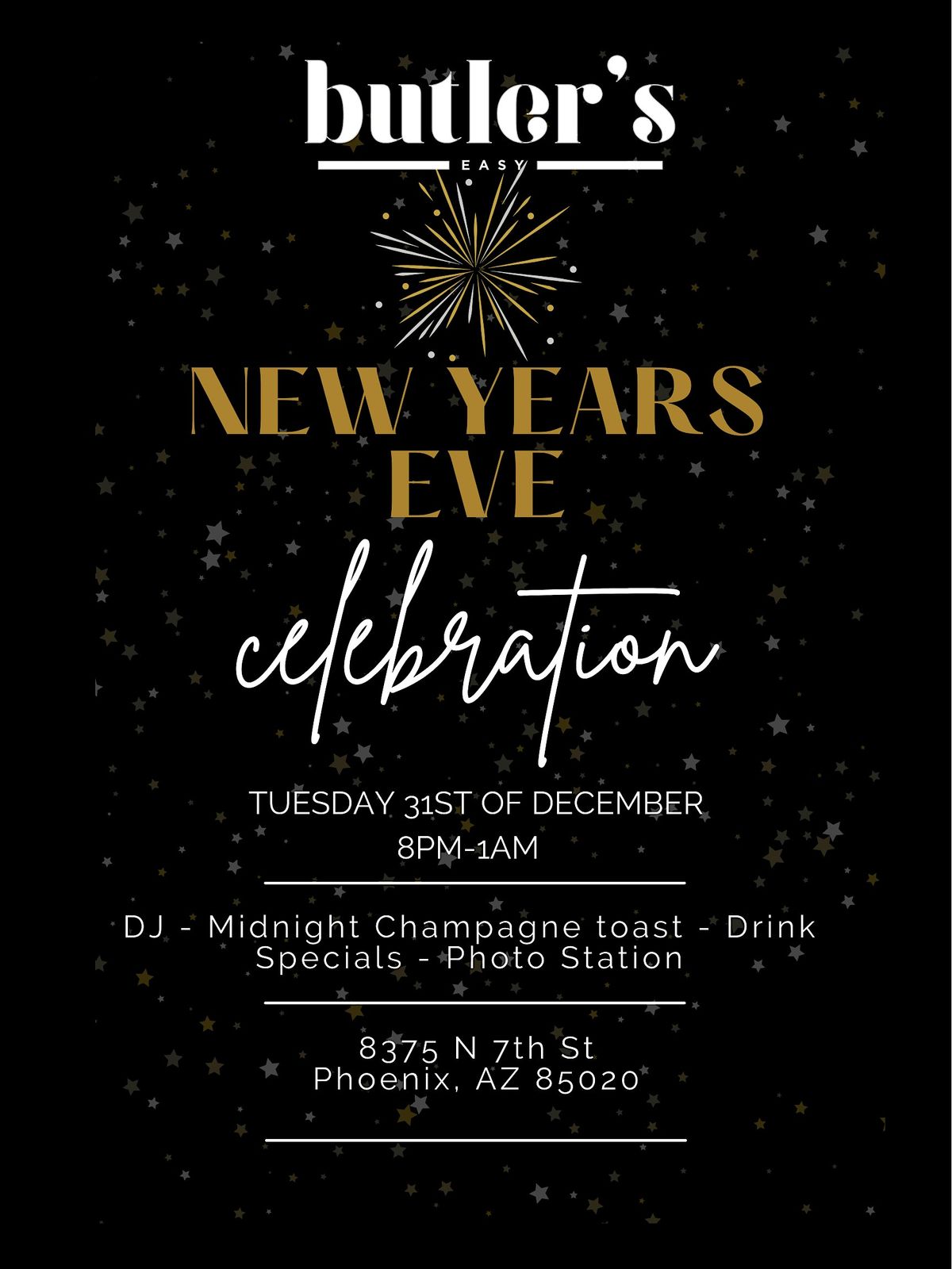 New Year's Eve Party at Butler's Easy!