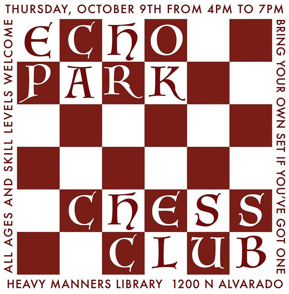 Echo Park Chess Club at Heavy Manners Library (10\/9)