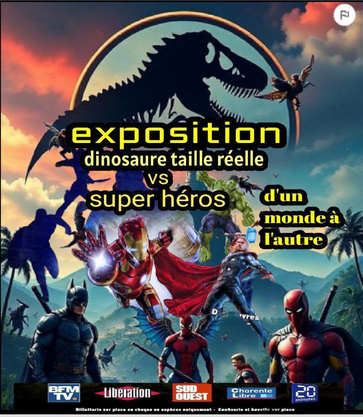 \ud83d\udca5Longeville-en-Barrois \ud83d\udca5 une exposition 2 univers le monde des dinosaures VS SUPER-H\u00c9ROS 