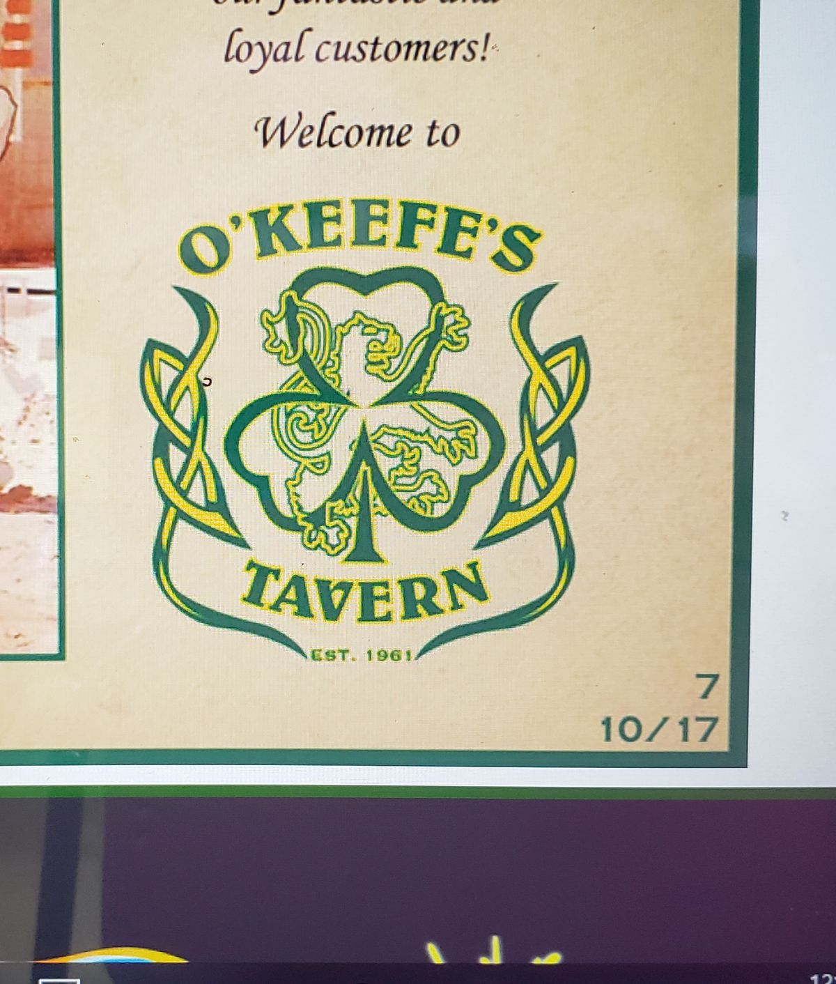 LUNCH BUNCH AT O'KEEFE'S TAVERN