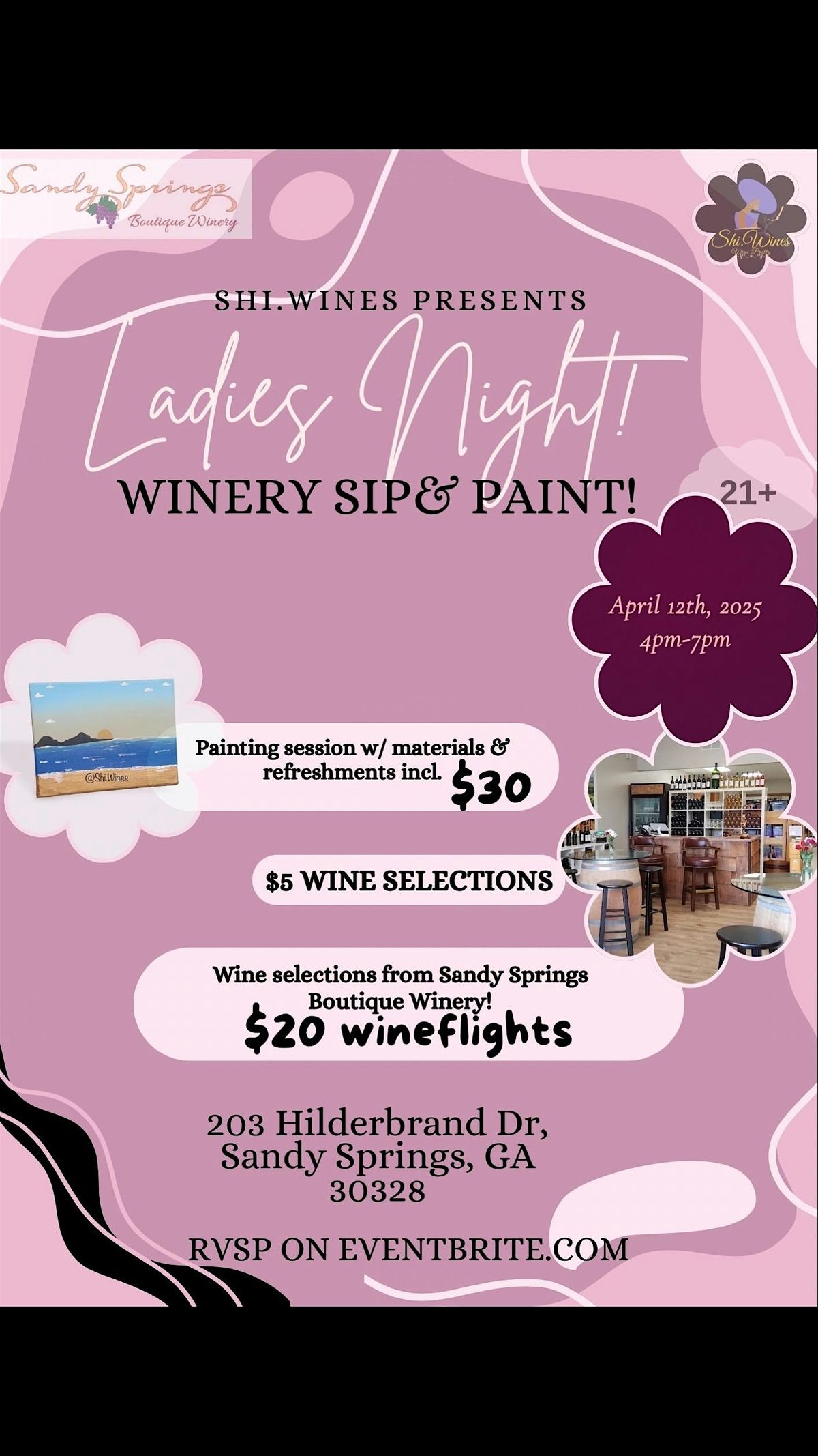 Shi.Wines \u201cLadies Night\u201d Winery Sip & Paint ! (ATL)