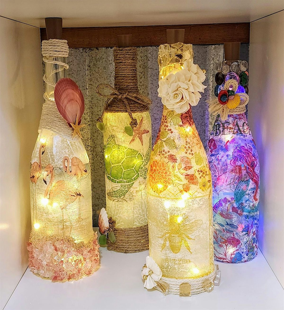 Decoupage Bottle Lantern Workshop