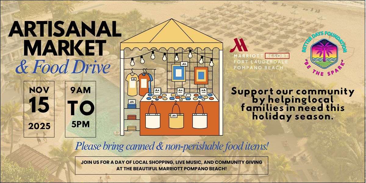Artisanal Market & Food Drive at Marriott Pompano Beach