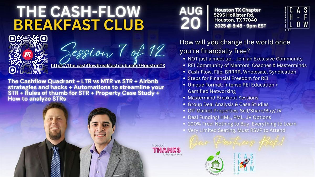 The Cash-Flow Breakfast Club - REI Education & Networking event \u2013 Houston