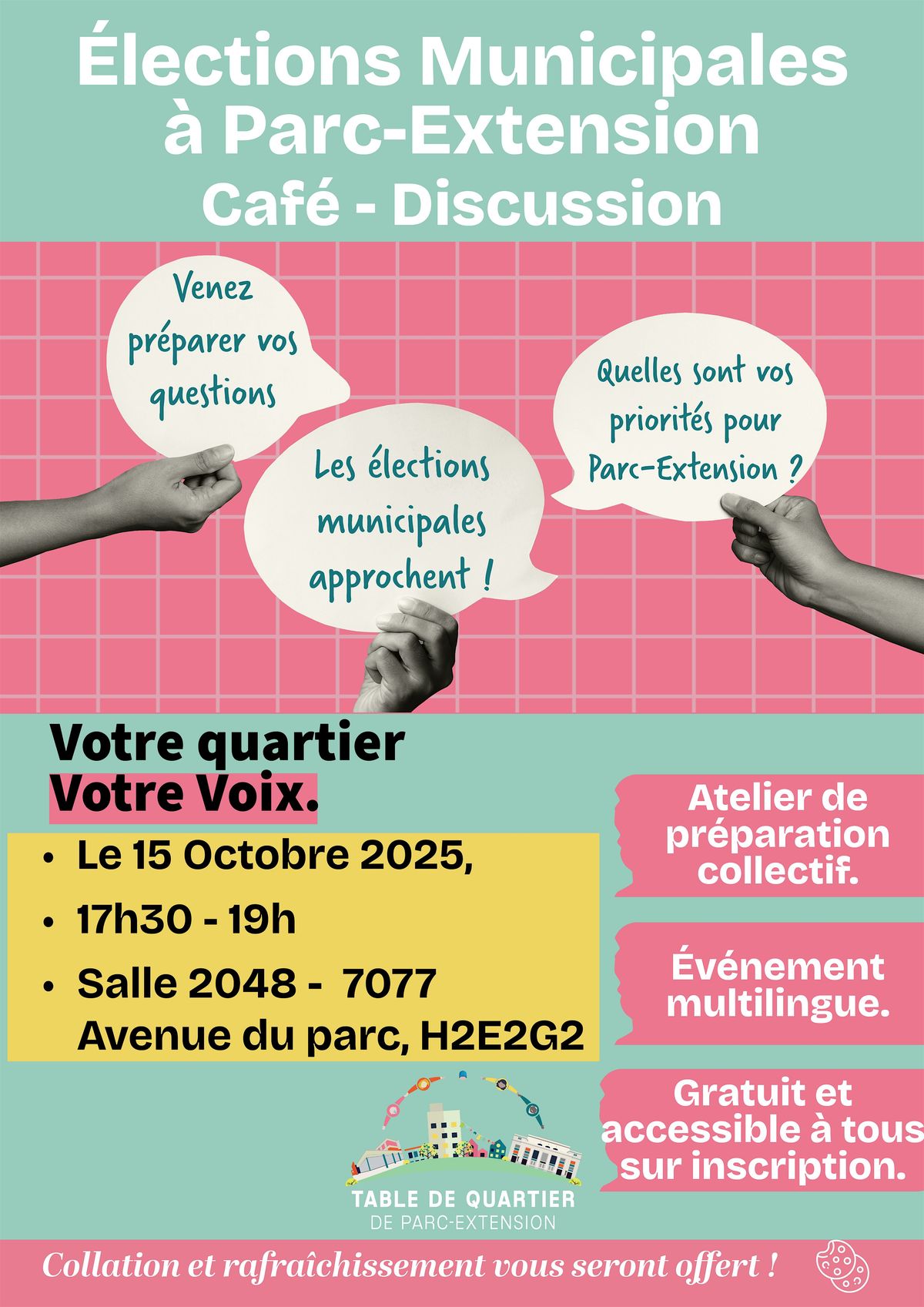 Atelier de pr\u00e9paration au d\u00e9bat - \u00c9lections municipales \u00e0 Parc-Extension