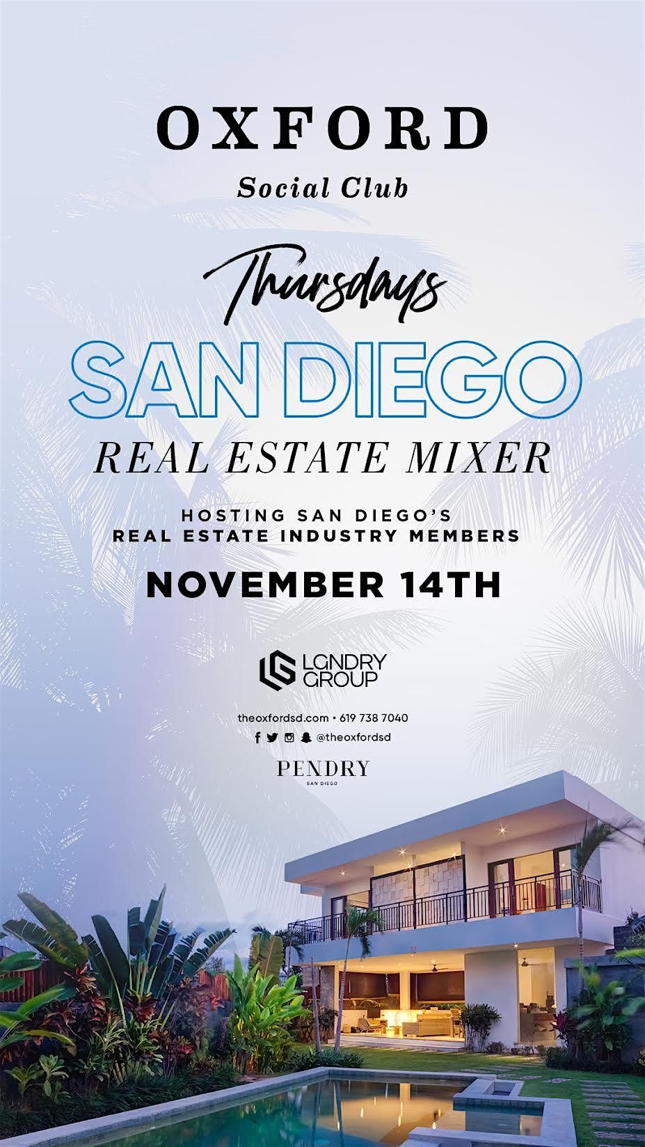 San Diego Real Estate Mixer at Oxford!