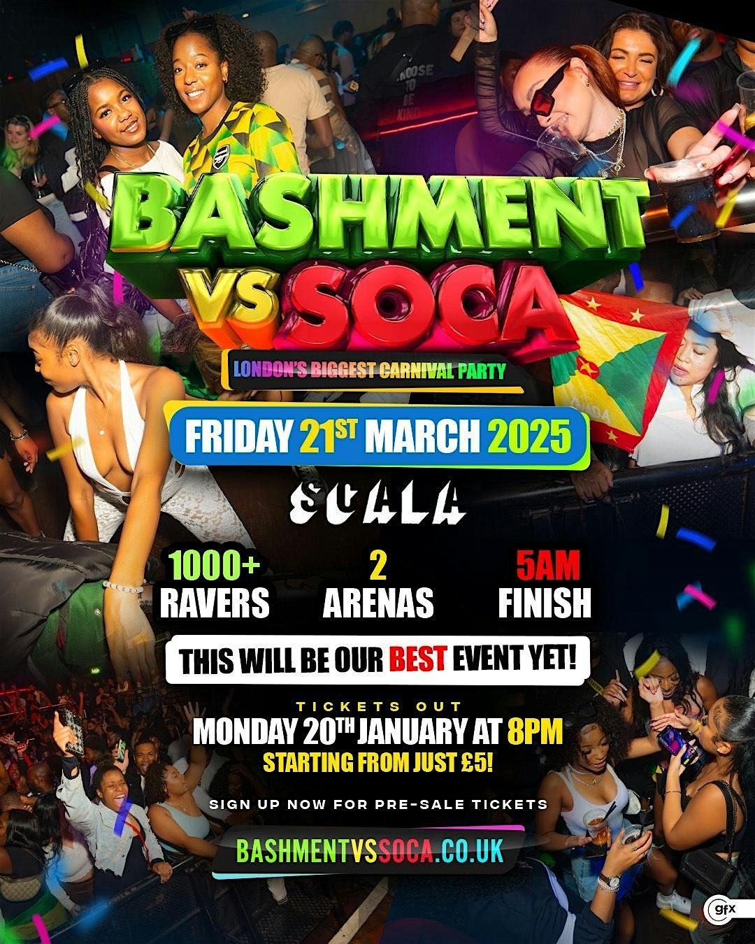 Bashment Vs Soca - London\u2019s Biggest Carnival Party (1000+ Ravers)