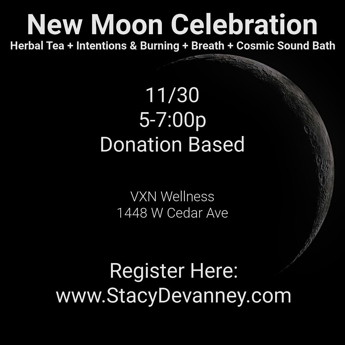 New Moon Celebration - Herbal Tea + Intentions & Burning + Breath + Sound