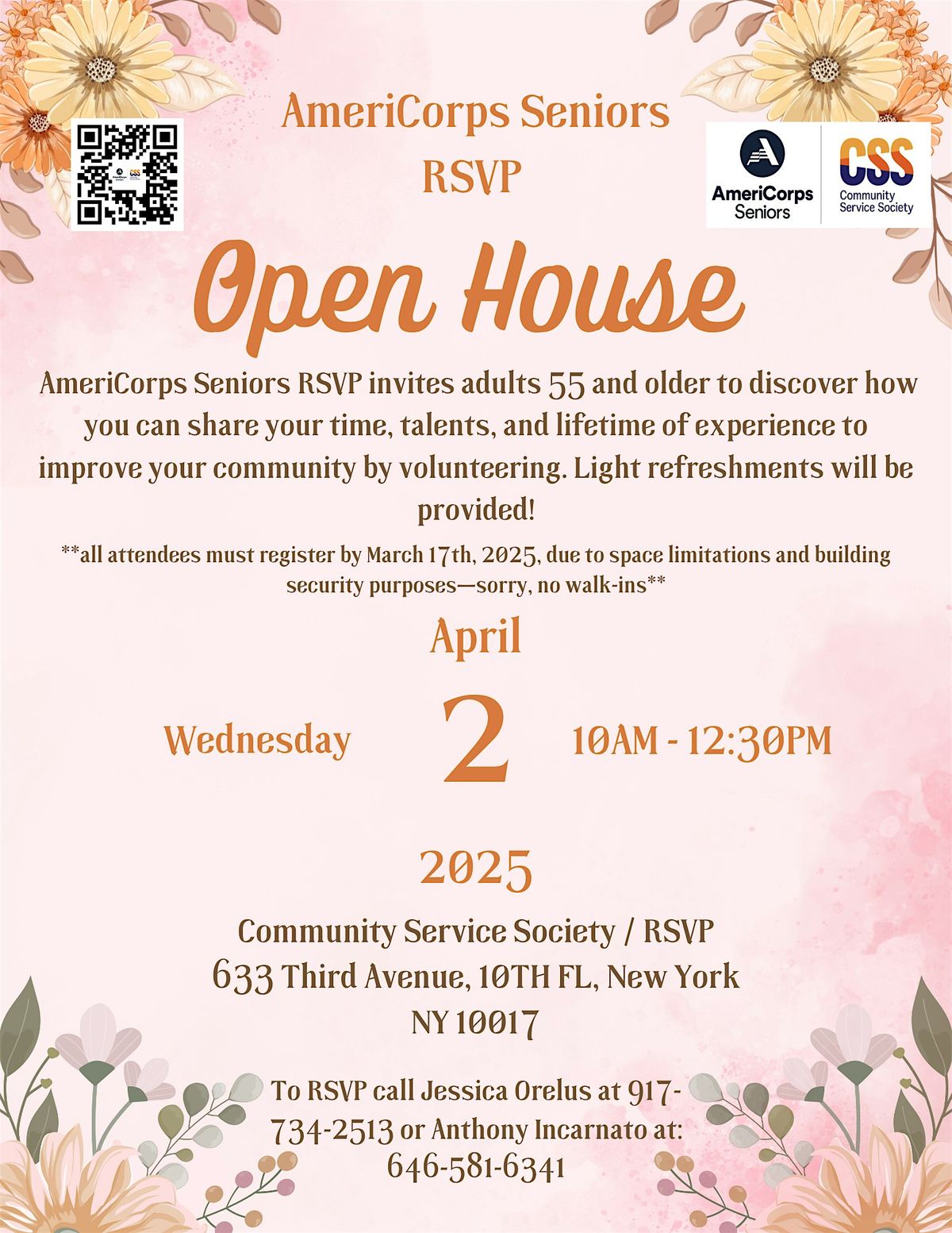 AmeriCorps Seniors RSVP -- Spring Open House!  (April 2nd!)