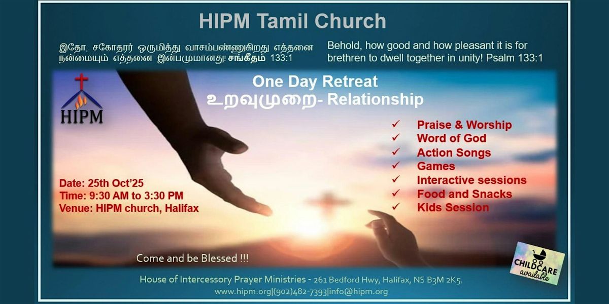 One Day Tamil Retreat (Meal, snacks and free childcare are included)