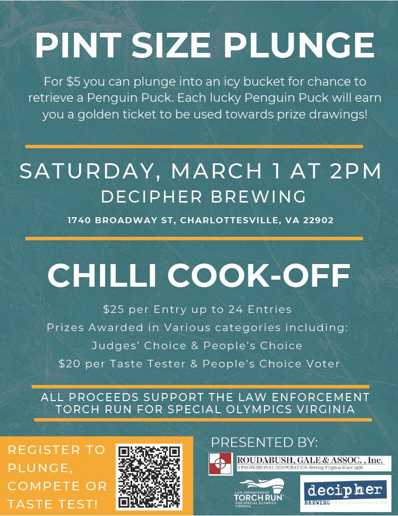 3rd Annual Pint Size Plunge & Chili Cook Off