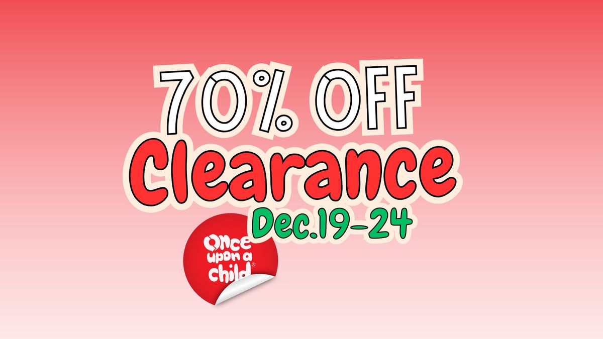 70% Off Clearance Event