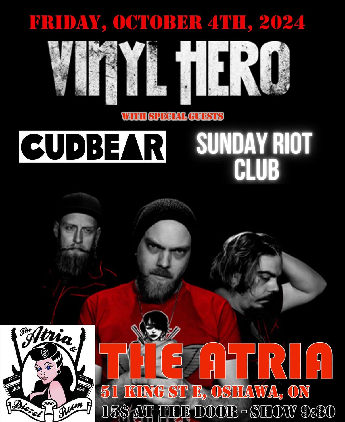 VINYL HERO + CUDBEAR + SUNDAY RIOT CLUB @ THE ATRIA